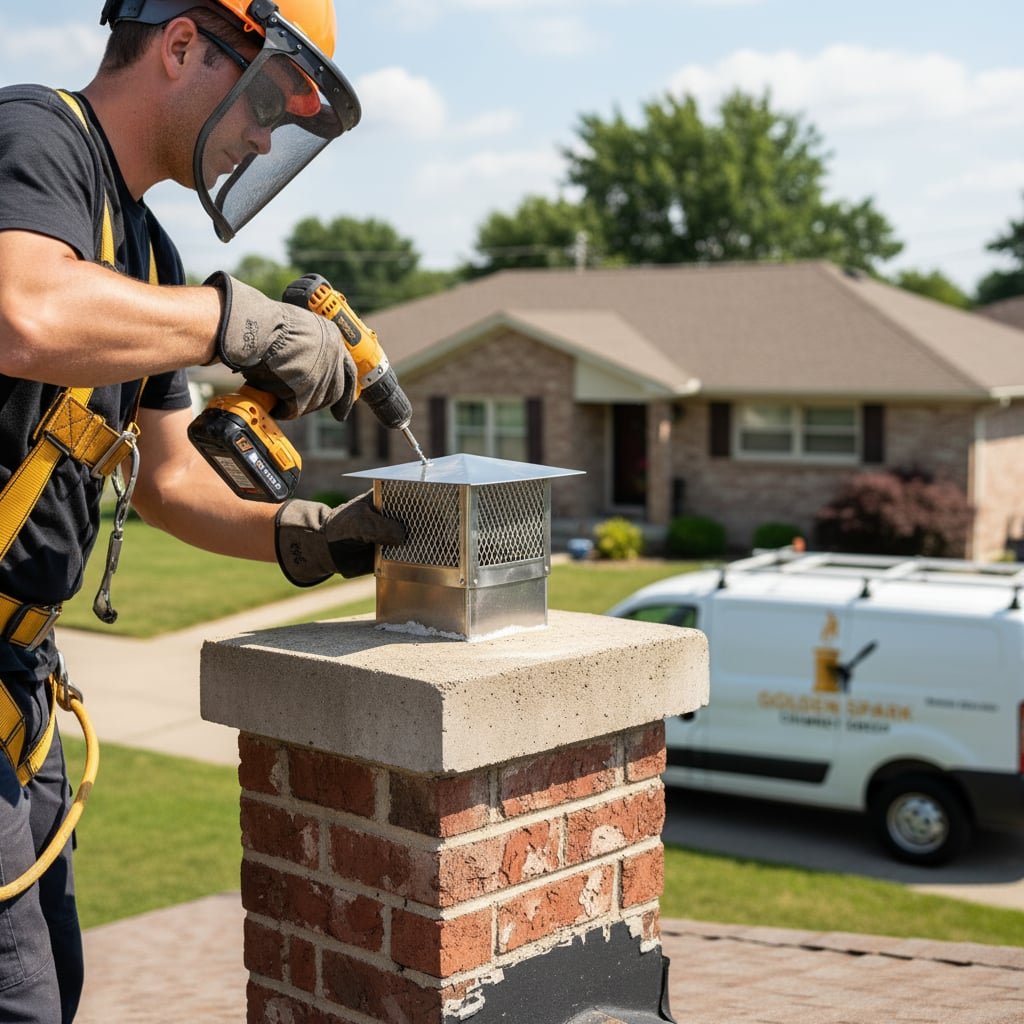 Boston Chimney Cap Installation